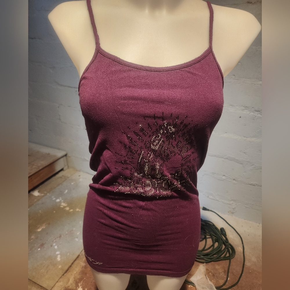 Ed Hardy, Maroon Tank, Size:O/S